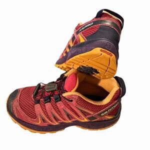 Salomon XA Pro 3D Trail Running Hiking Shoes Vibrant Pink Purple Kid Girls US 2